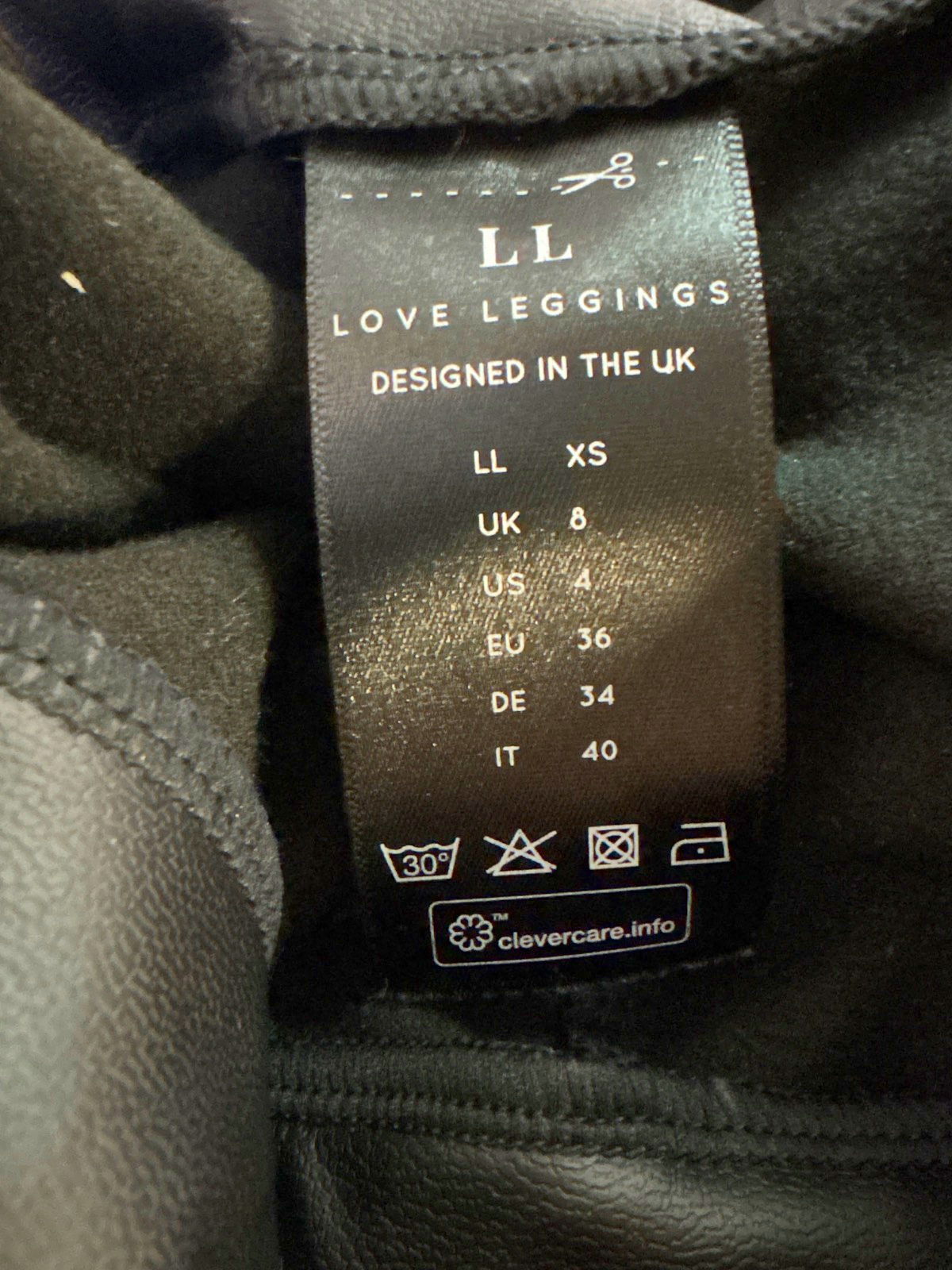 Love Leggings Black Love Leggings UK 8