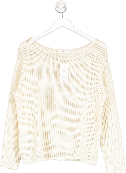 MANGO Cream Boat Neck Knitted Sweater BNWT UK L