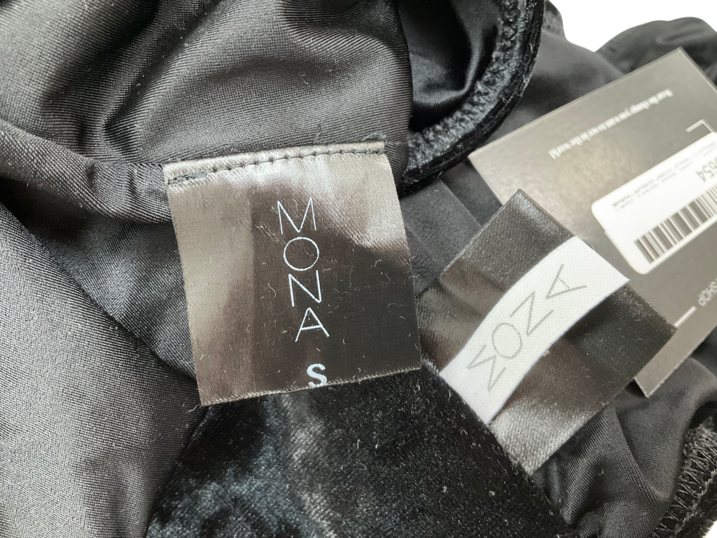 Mona Crushed Black Velvet Bikini UK S