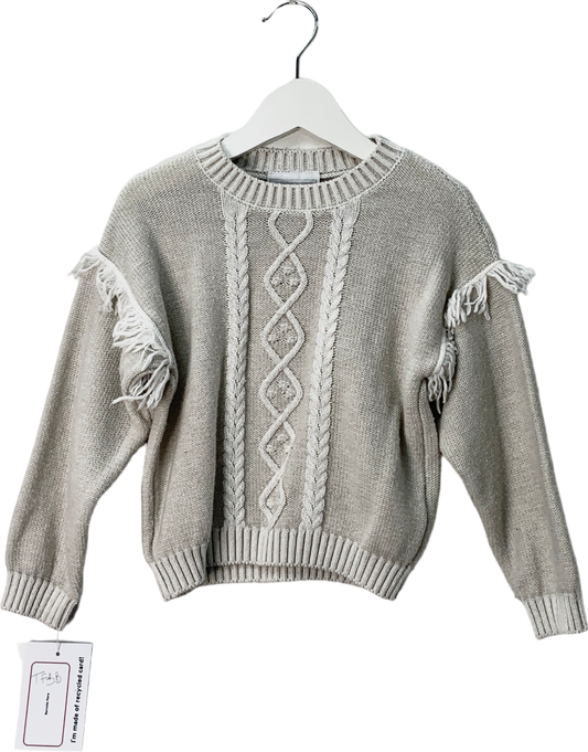 The Little White Company Grey Cotton And Wool Blend Knit Jumper 4 Years