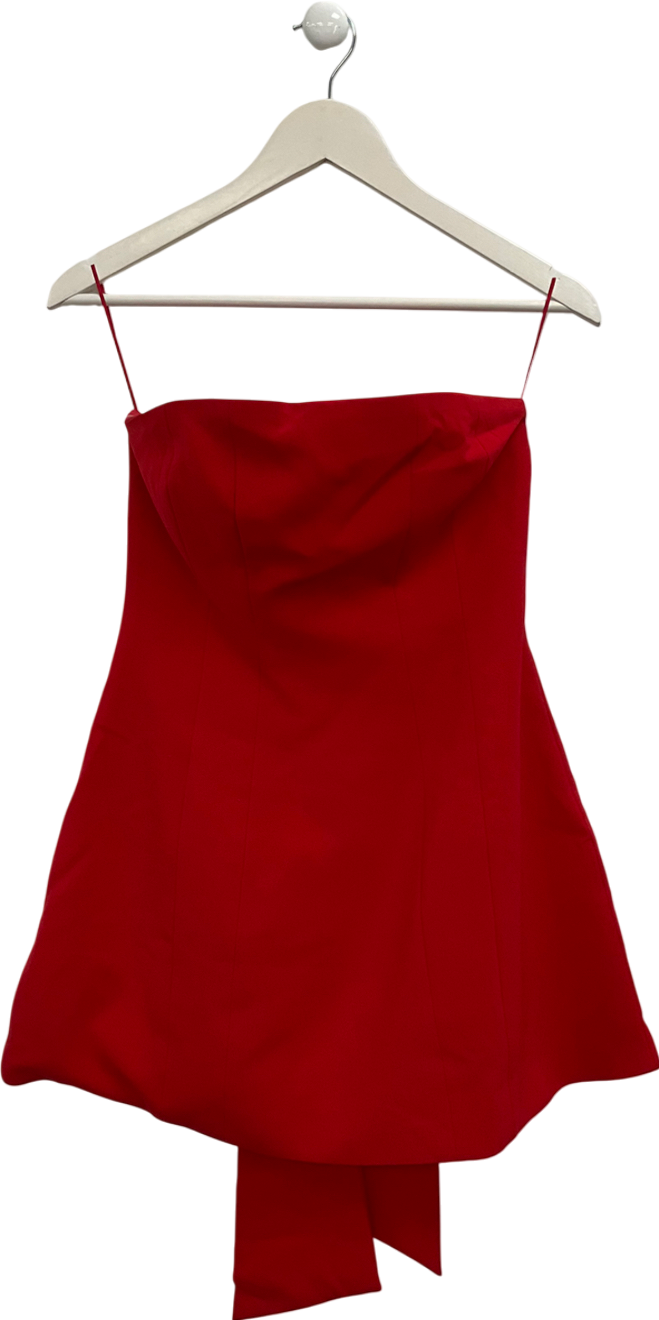 Finesse Red Mckay Bow Straless Mini Dress UK M