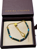 Monica Vinader Green Delphi Multi Gemstone Friendship Bracelet 18k Gold Vermeil & Malachite