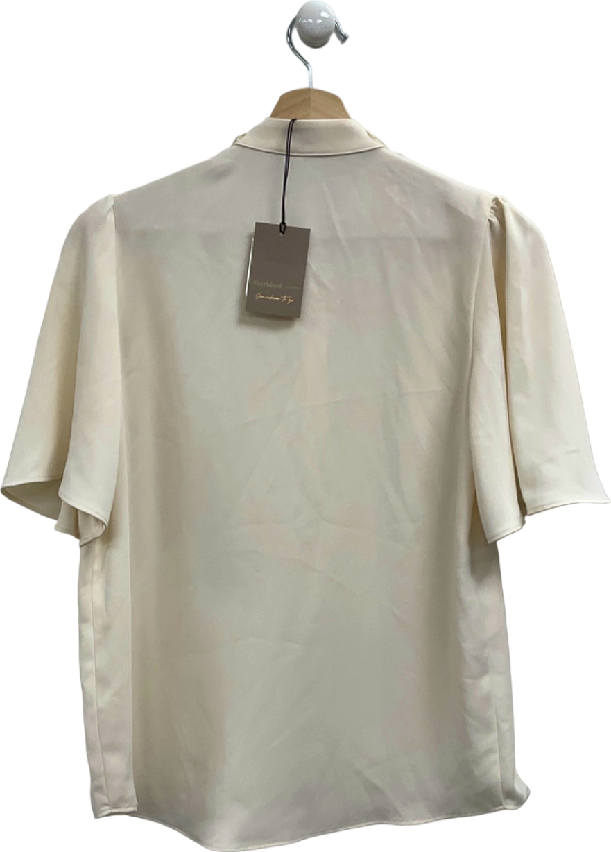 River Island Cream Embroidered Blouse UK 10
