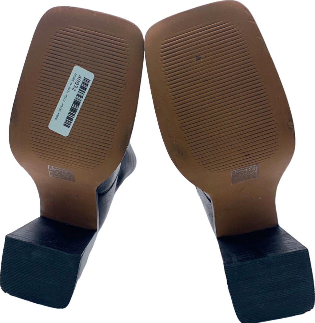 Topshop Black Heeled Leather Boots UK 6