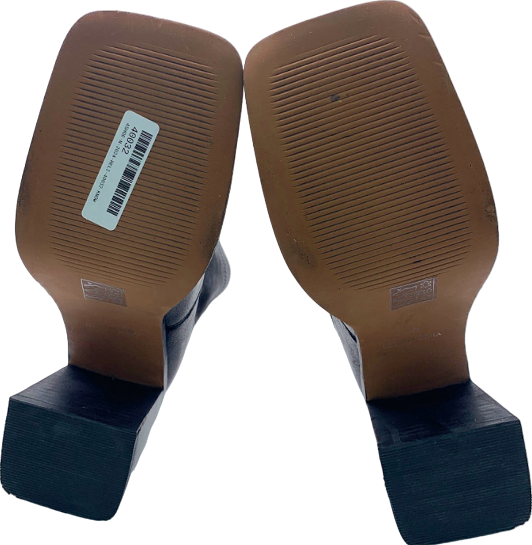 Topshop Black Heeled Leather Boots UK 6