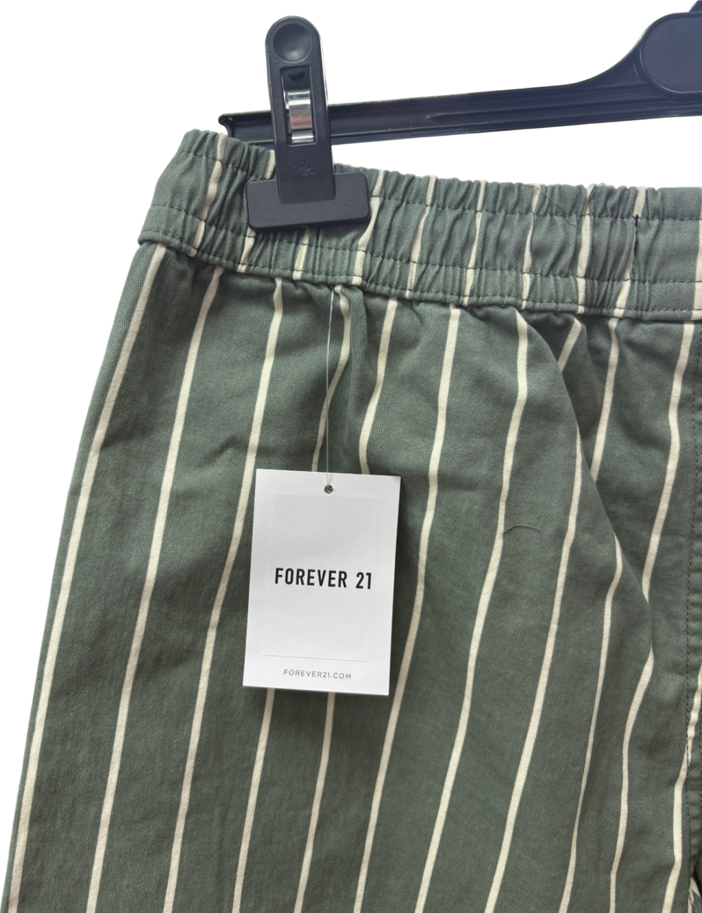 forever 21 Green Stripe Cotton Shorts UK S