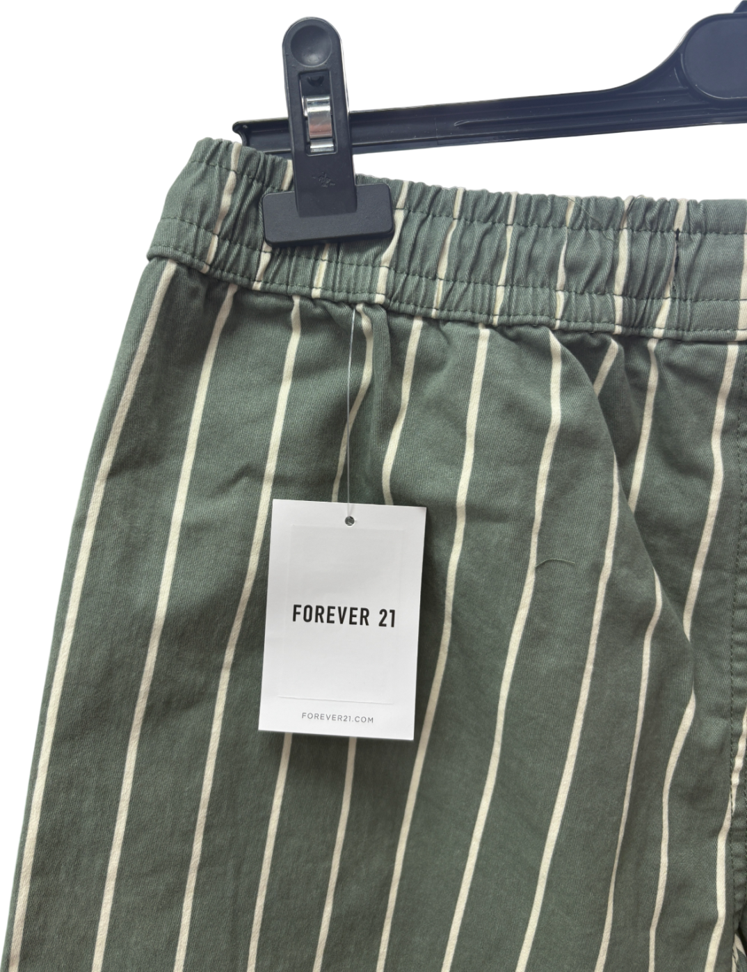 forever 21 Green Stripe Cotton Shorts UK S