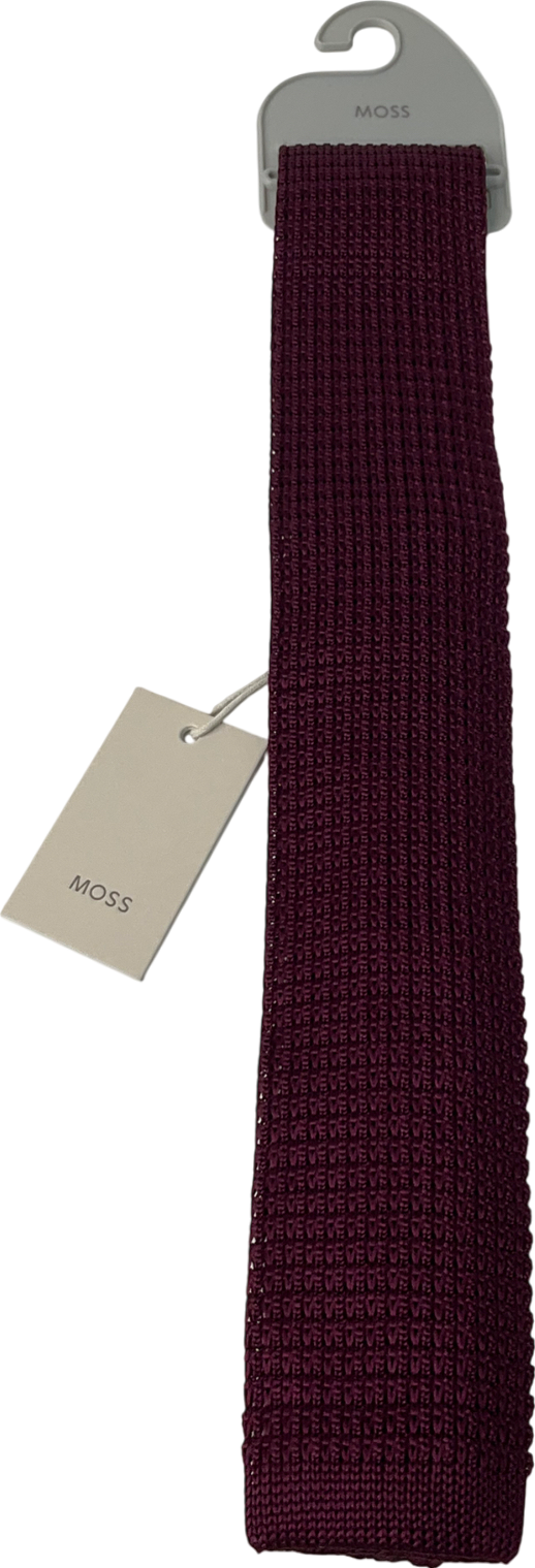 Moss Bros Red Knitted Silk Tie One Size