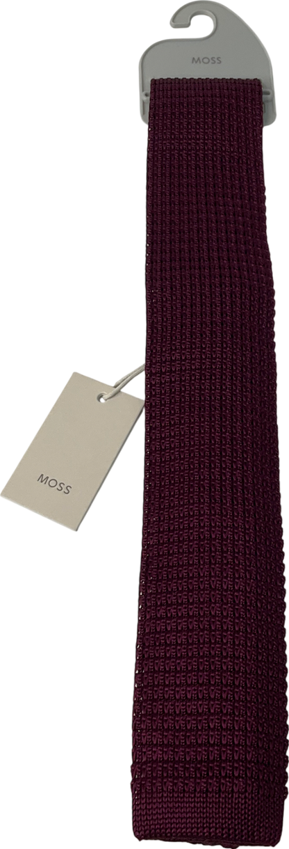 Moss Bros Red Knitted Silk Tie One Size