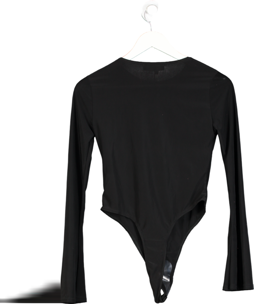 Ego Black Long Flared Sleeve Bodysuit UK 8