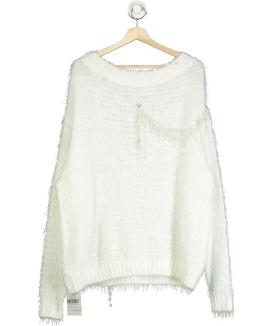 PROD White Pendant Sweater UK M