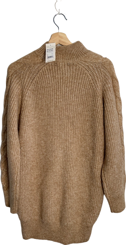 New Look Camel Cable Knit Jumper UK S