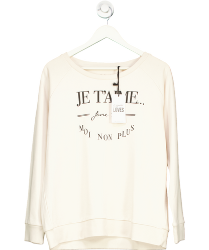 Eleven Loves Cream Je T'aime Vintage Sweatshirt UK L