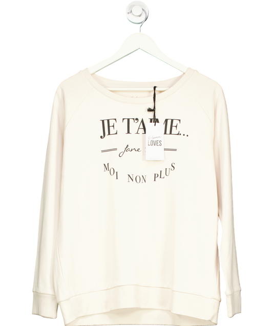 Eleven Loves Cream Je T'aime Vintage Sweatshirt UK L