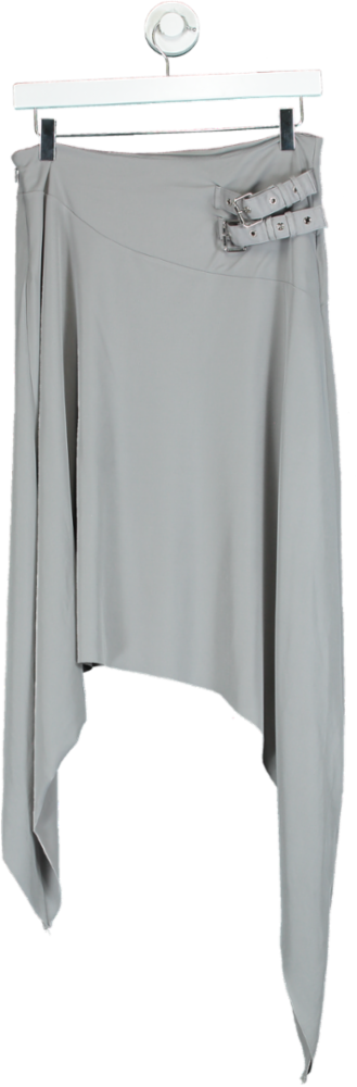 Mistress Rocks Grey Asymmetric Wrap Skirt Medium