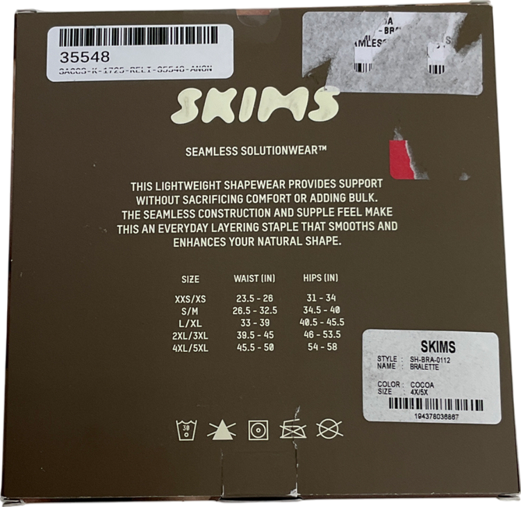 SKIMS Brown Bralette - Cocoa UK XXXL