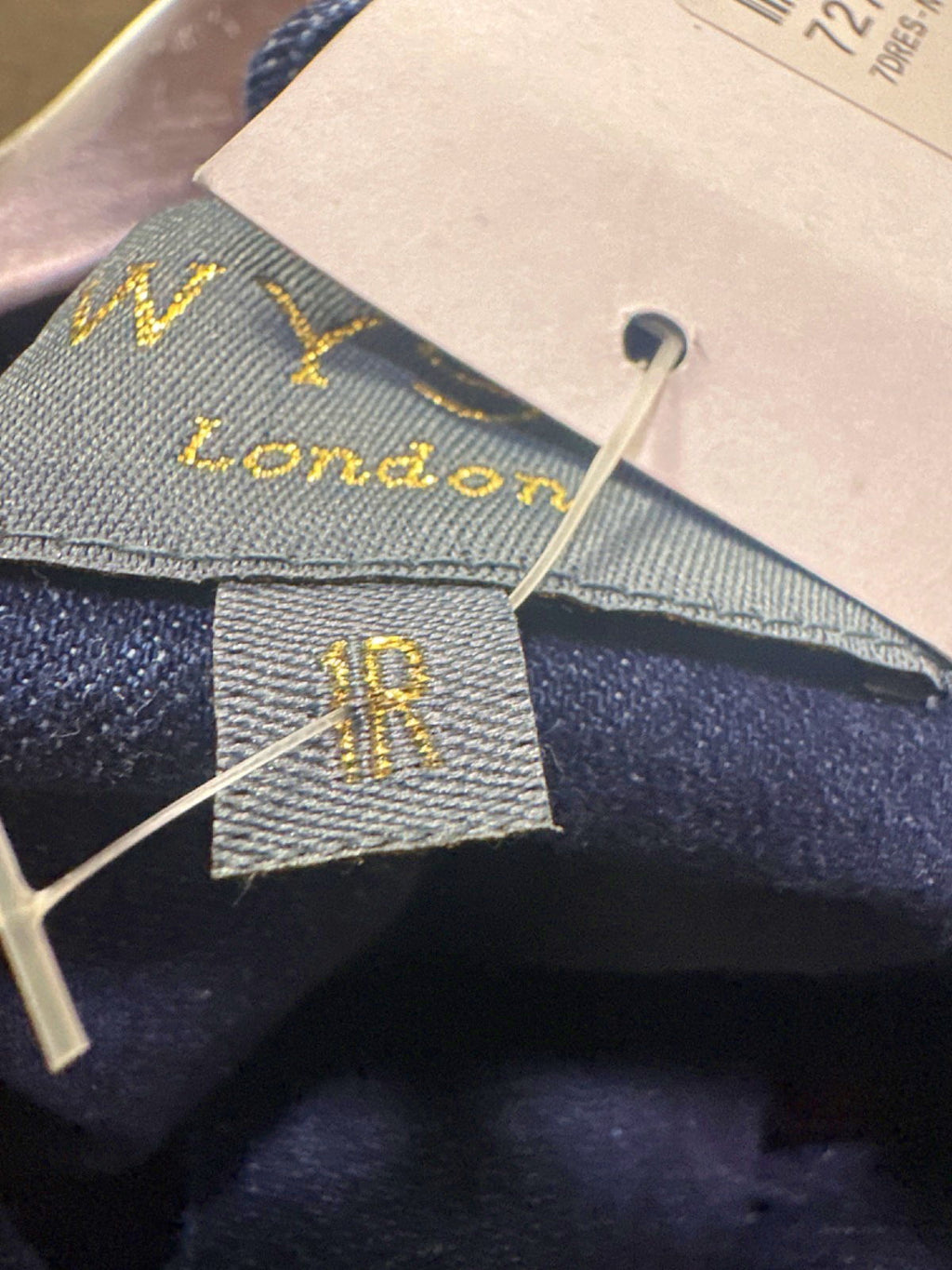 WYSE LONDON Denim Embroidered Scalloped hem Dress UK 8