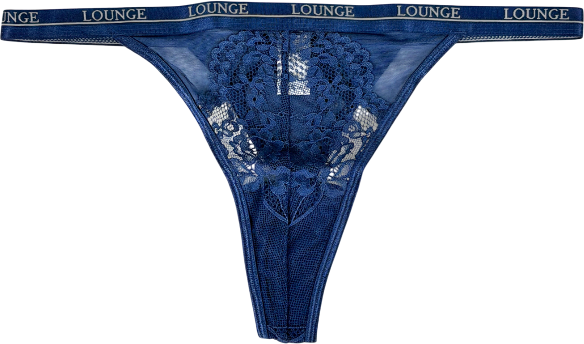 Lounge Underwear Blue Blossom Lace Thong UK M
