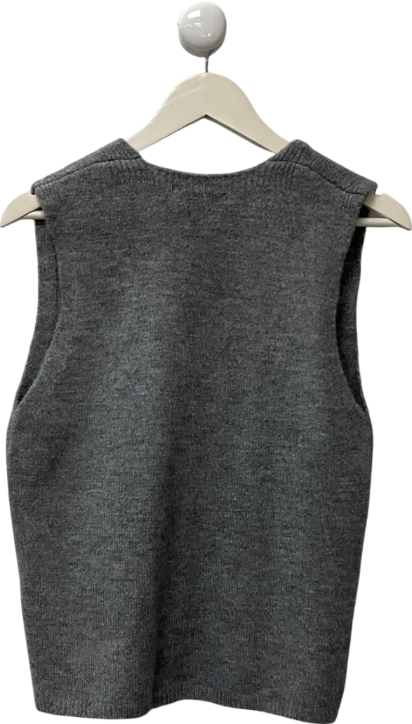 New Look Grey Button Knit Waistcoat UK S