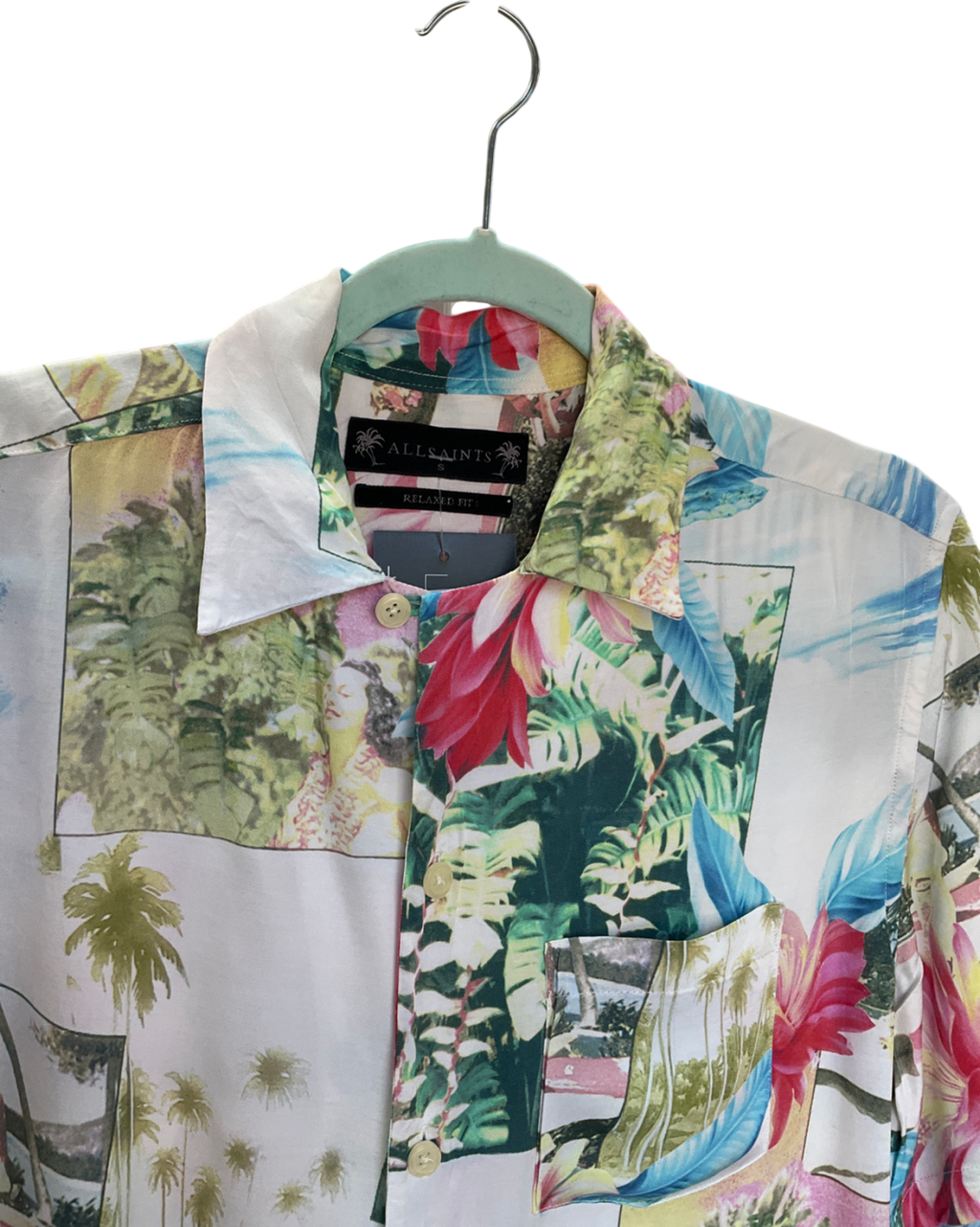 All Saints Multicoloured Kamakou Tropical Shirt UK S