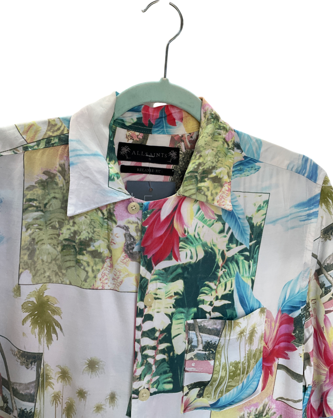 All Saints Multicoloured Kamakou Tropical Shirt UK S