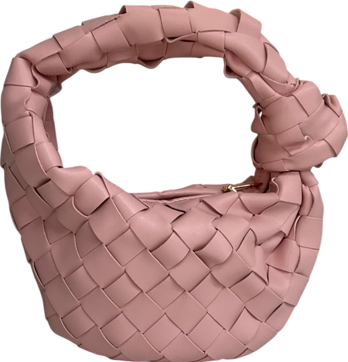 boohoo Pink Woven Leather Look Mini Grab Bag