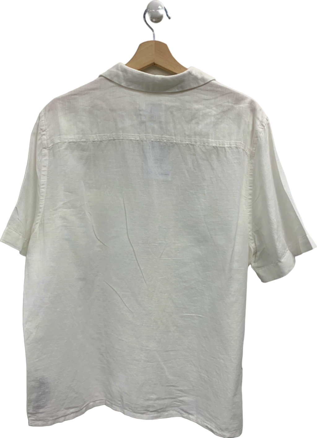 Calvin Klein White Linen-Blend Shirt UK M