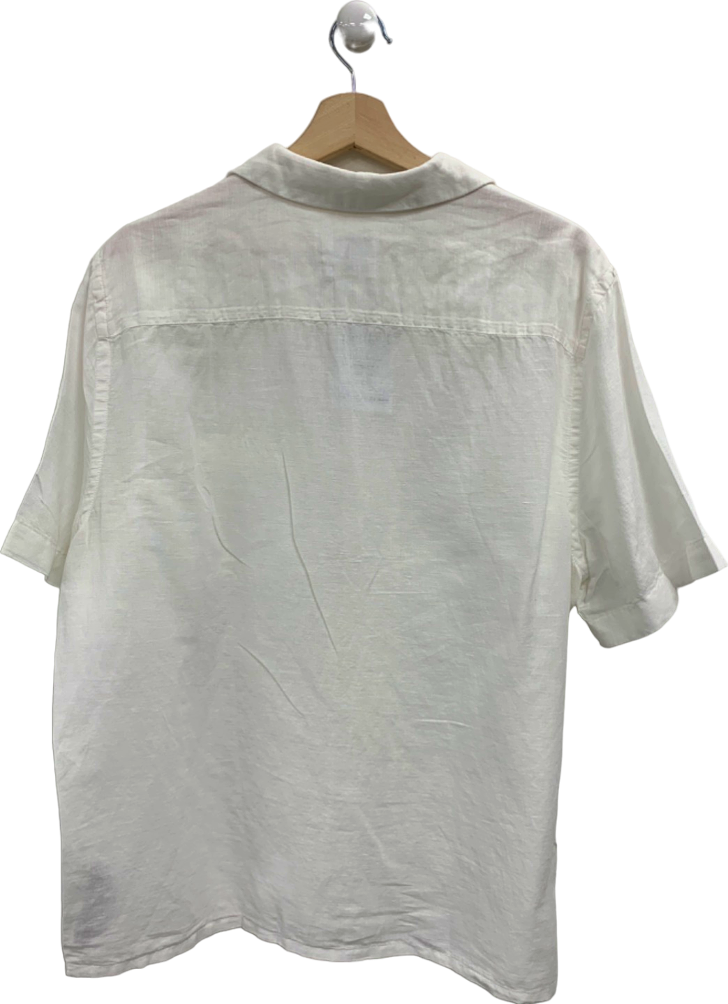 Calvin Klein White Linen-Blend Shirt UK M