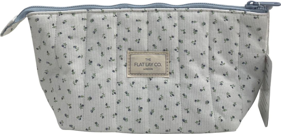 The Flat Lay Co. White Marshmallow Essential Makeup Pouch - Cozy Cotton Ditsy Floral One Size