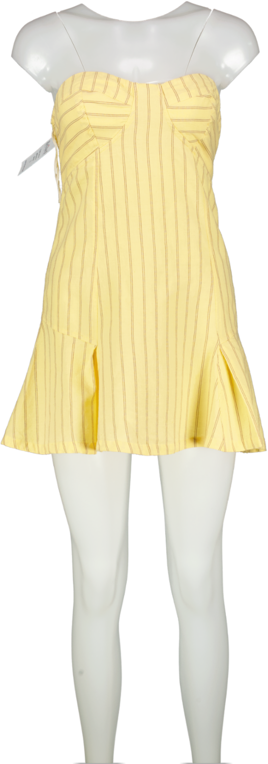 304 Yellow Banana Cream Dress UK XS