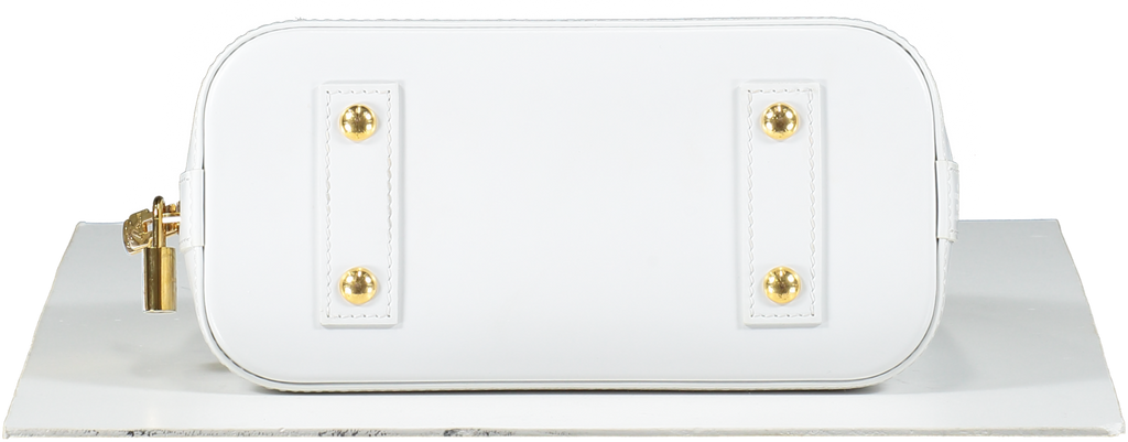 Louis Vuitton White Alma Handbag Love Lock Epi Leather Bb Bag