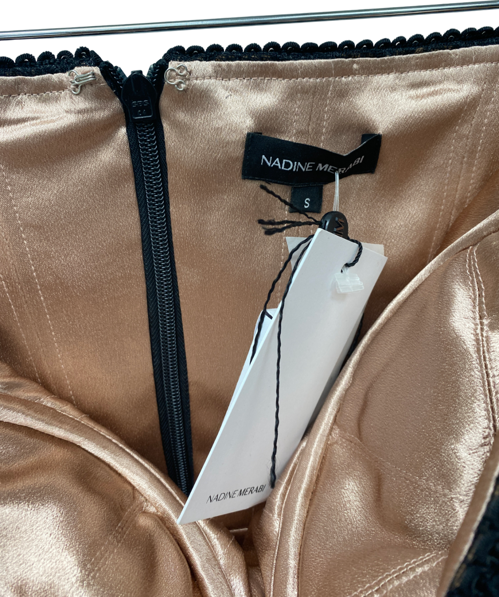 Nadine Merabi Black Olivia Corset Dress UK S