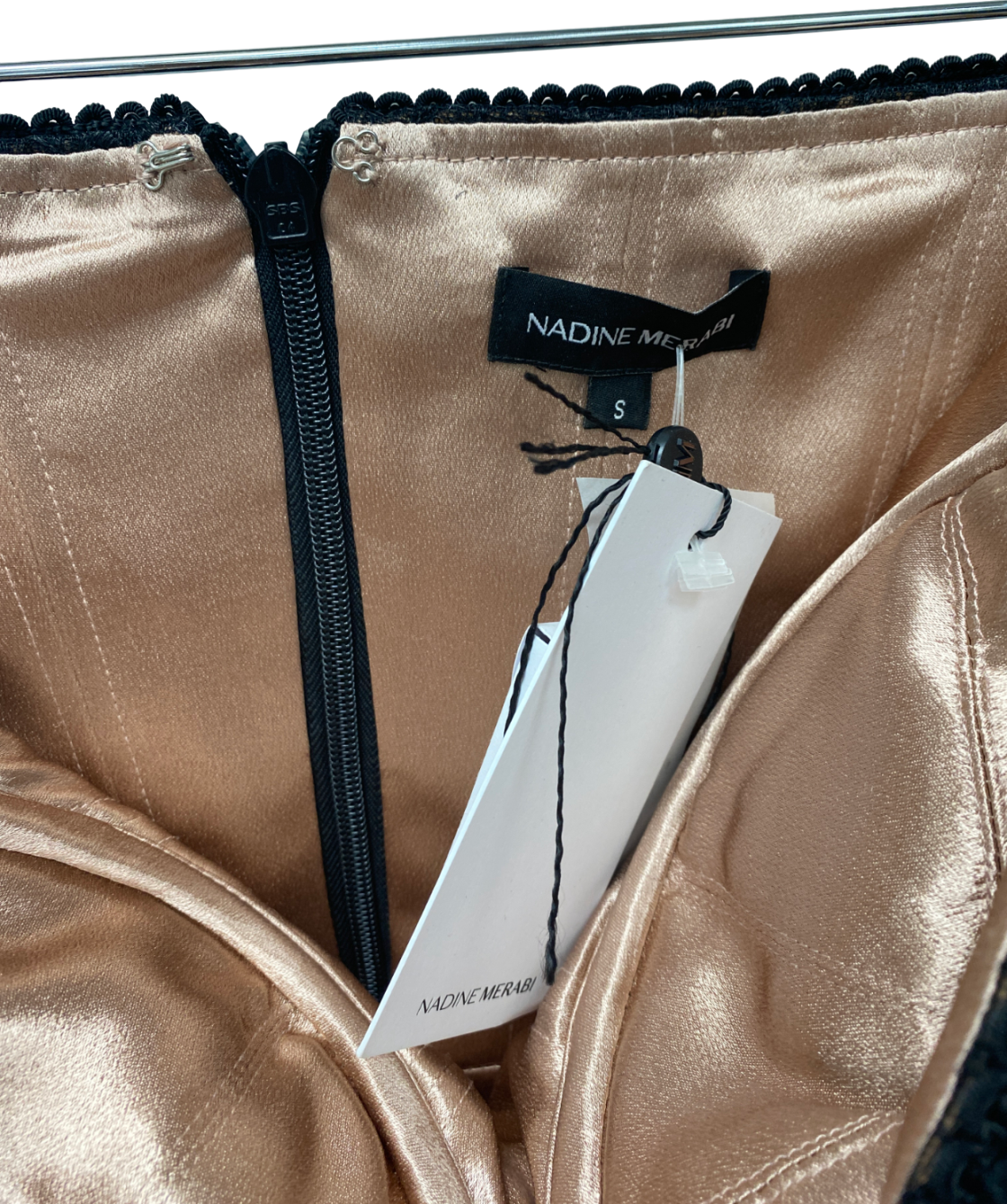 Nadine Merabi Black Olivia Corset Dress UK S