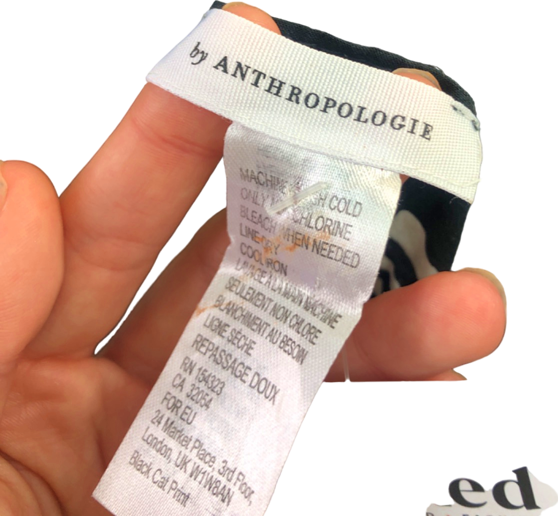 Anthropologie Black Cat Print Scarf