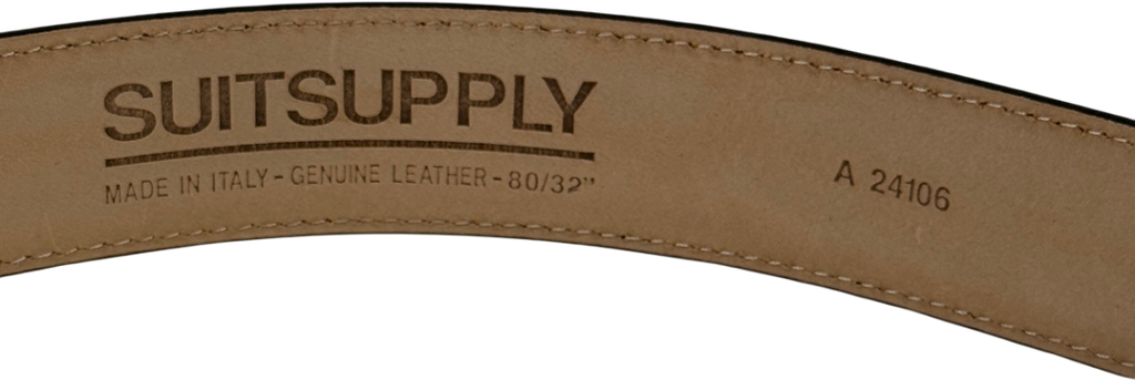SUITSUPPLY Black Smooth Leather Belt UK S