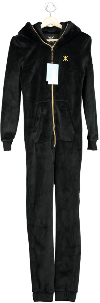 Onepiece Black Alps Soft Velvet Slim 2.0 Jumpsuit Onesie UK XS