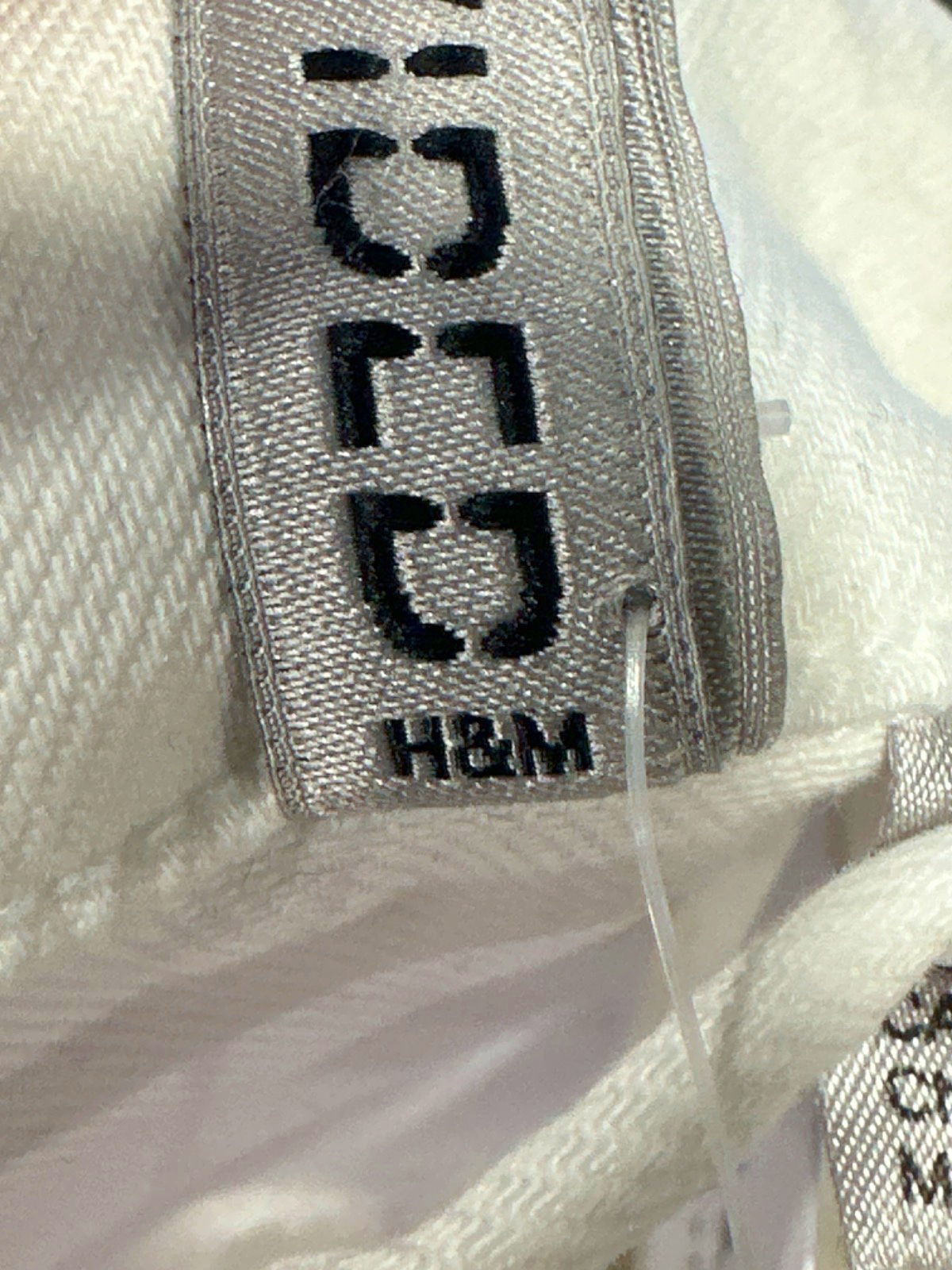 H&M White Sleeveless Belted Dress UK 4