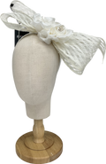 Karen Millen Cream Mesh Floral Bow Headband