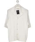The Couture Club White Knitted Checkerboard Shirt UK M