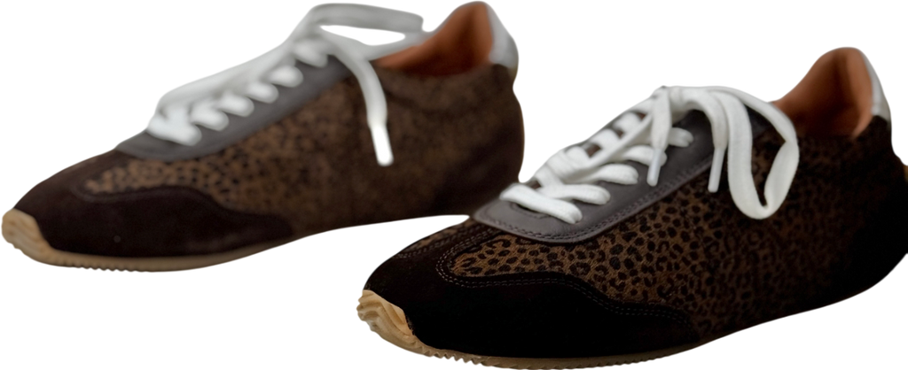 BODEN Brown Delphine Slim Sole Trainers Leopard UK 5 EU 38 👠