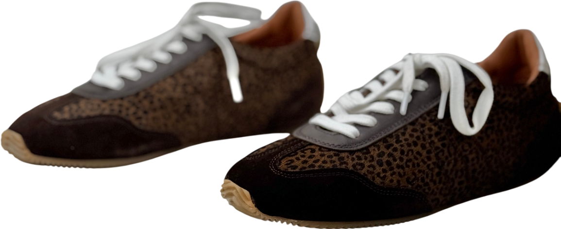 BODEN Brown Delphine Slim Sole Trainers Leopard UK 5 EU 38 👠