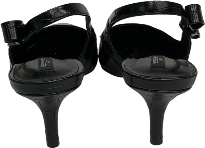 Tabitha Simmons X Next Black Croc Embossed Leather Dela Slingback Heels UK 5 EU 38 👠