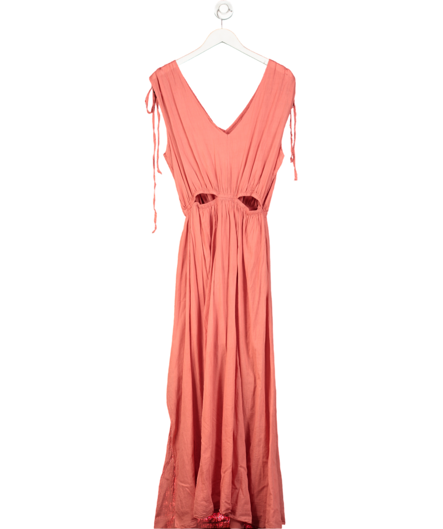New Fantasy Orange Cut Out Waist Maxi Dress UK M/L