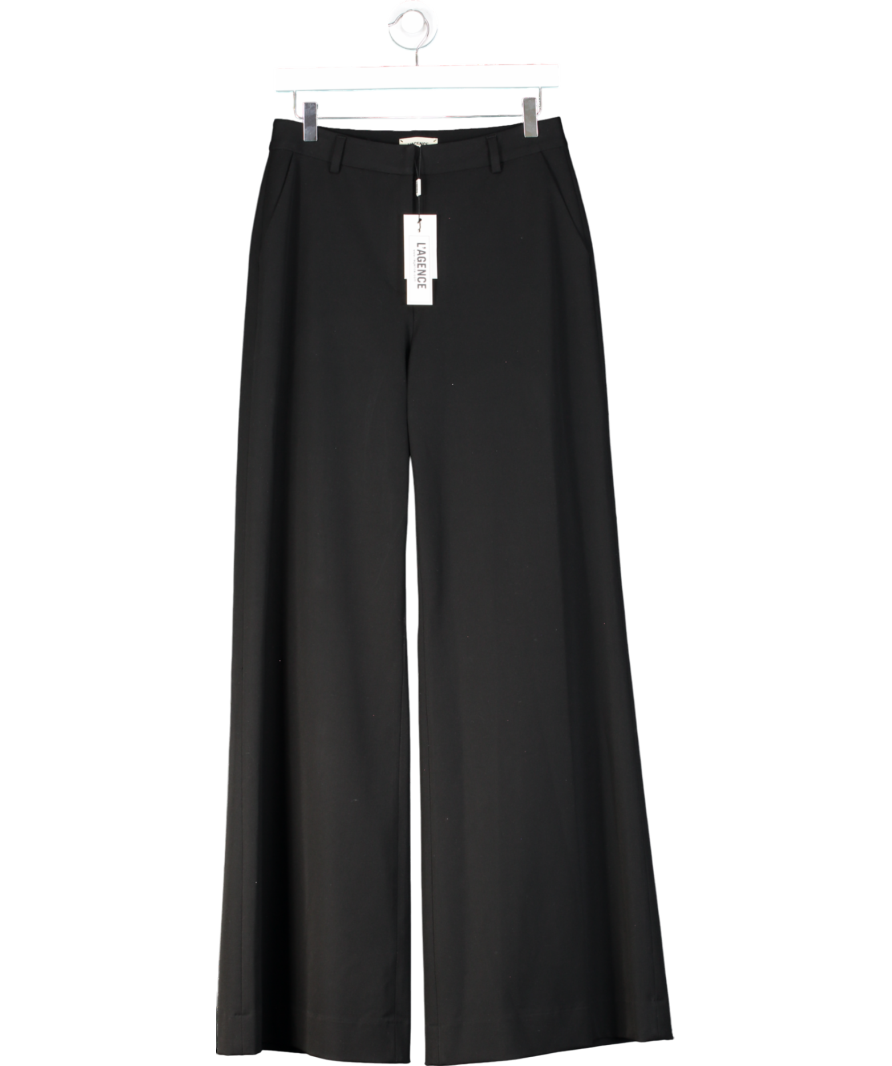 L'agence Black Pillar Wide Leg Trousers UK S