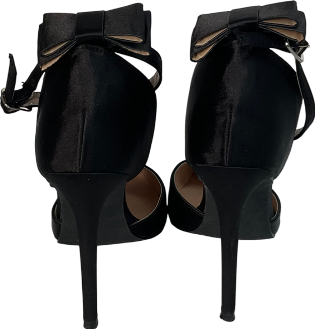 Chi Chi London Black Bow Heeled Pointed Shoes UK 5 EU 38 👠
