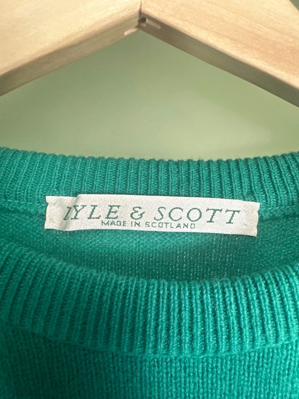 Lyle & Scott Green Wool Jumper UK XL
