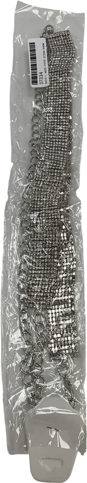 Metallic Diamante Chain Belt One Size