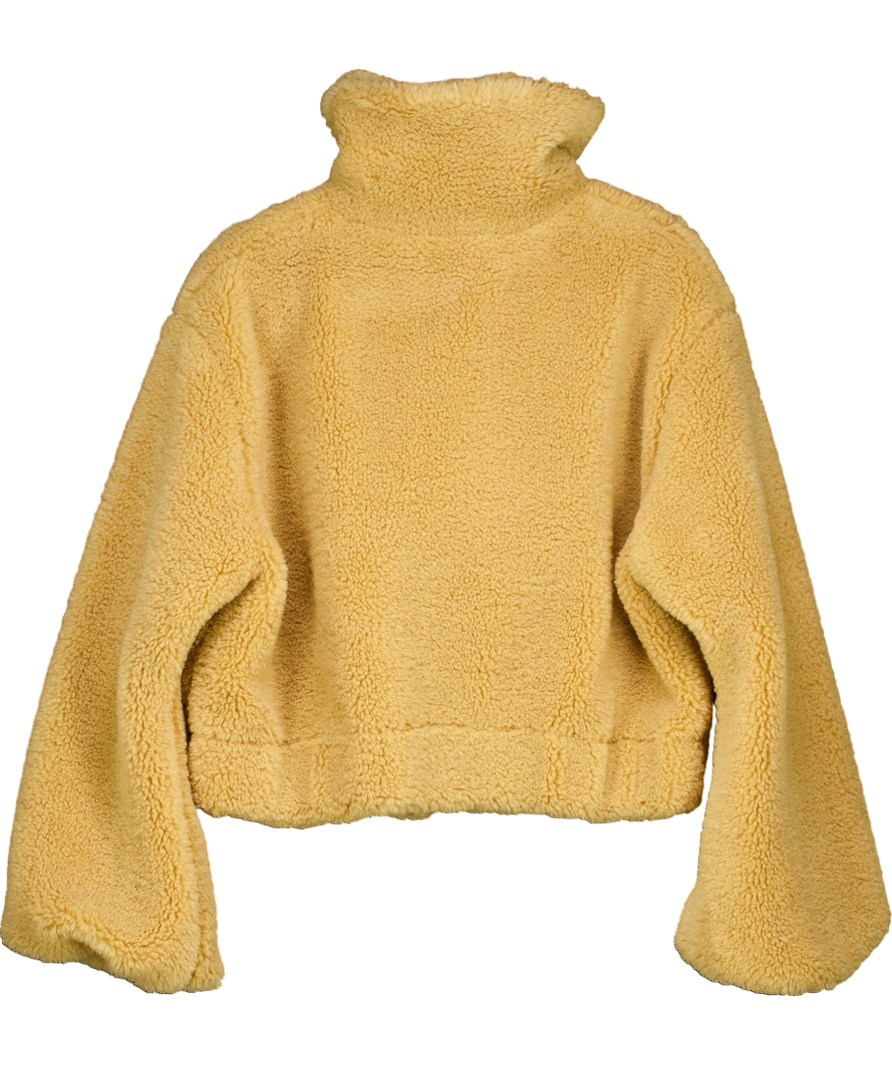 Free People Beige Get Cosy Teddy Jacket UK XS