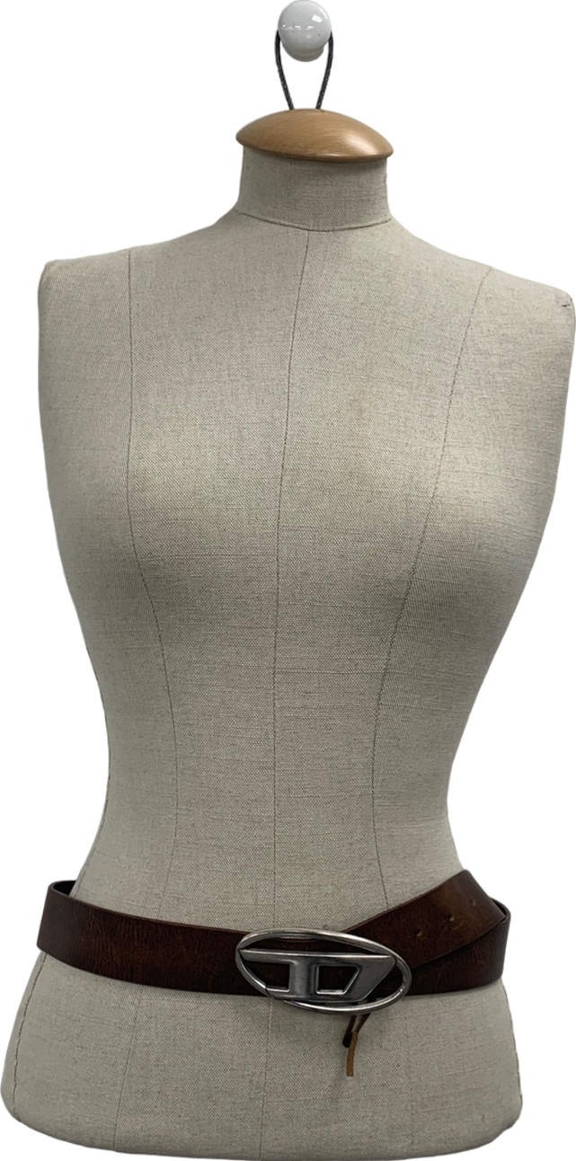 Diesel Brown D Buckle Belt W34