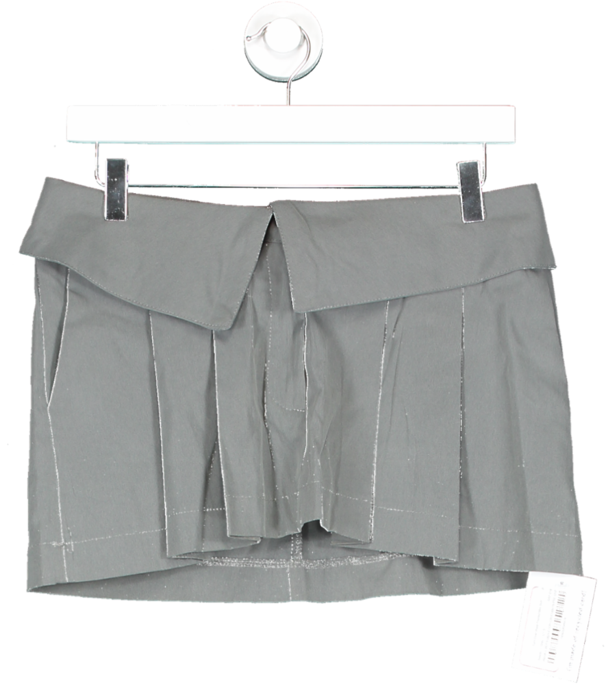 Solado Grey Turn Over Waist Pleated Mini Skirt UK S